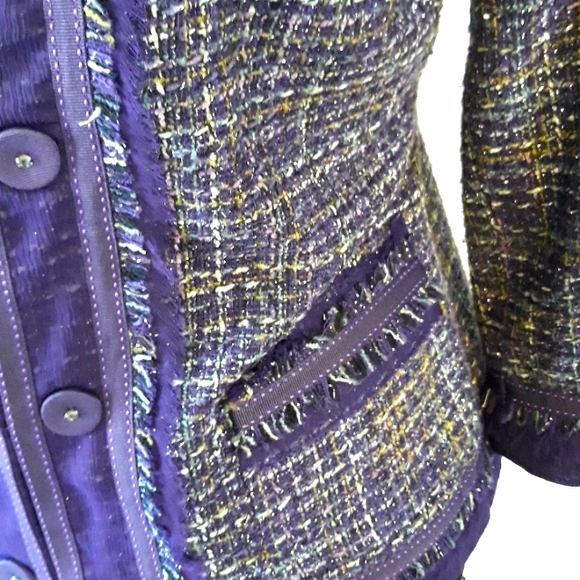 Chico's/ Purple/ Tweed Blazer/ Jacket - Picture 8 of 14